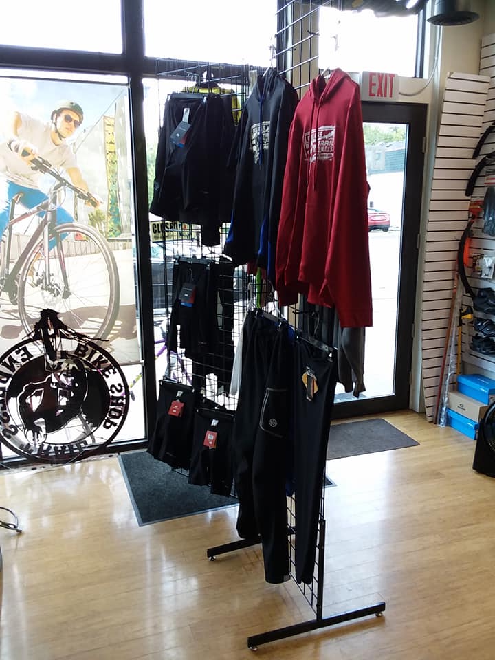 Endless Trail Bike Shop apparel display