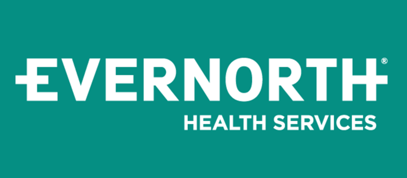 Evernorth Health Services logo in white on a teal background