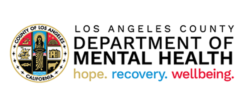 Los Angeles County Department of Mental Health logo with seal and slogan: hope. recovery. wellbeing.