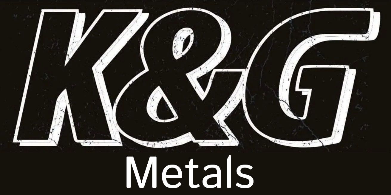 Logo of "K&G Metals" in white text on a black background.