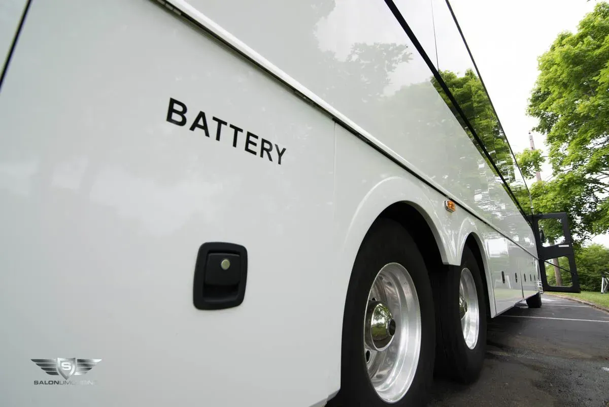 White bus with 