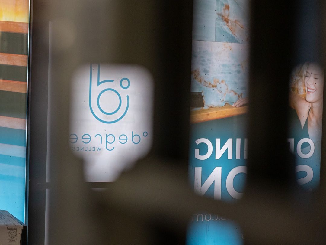 A backlit sign with the 