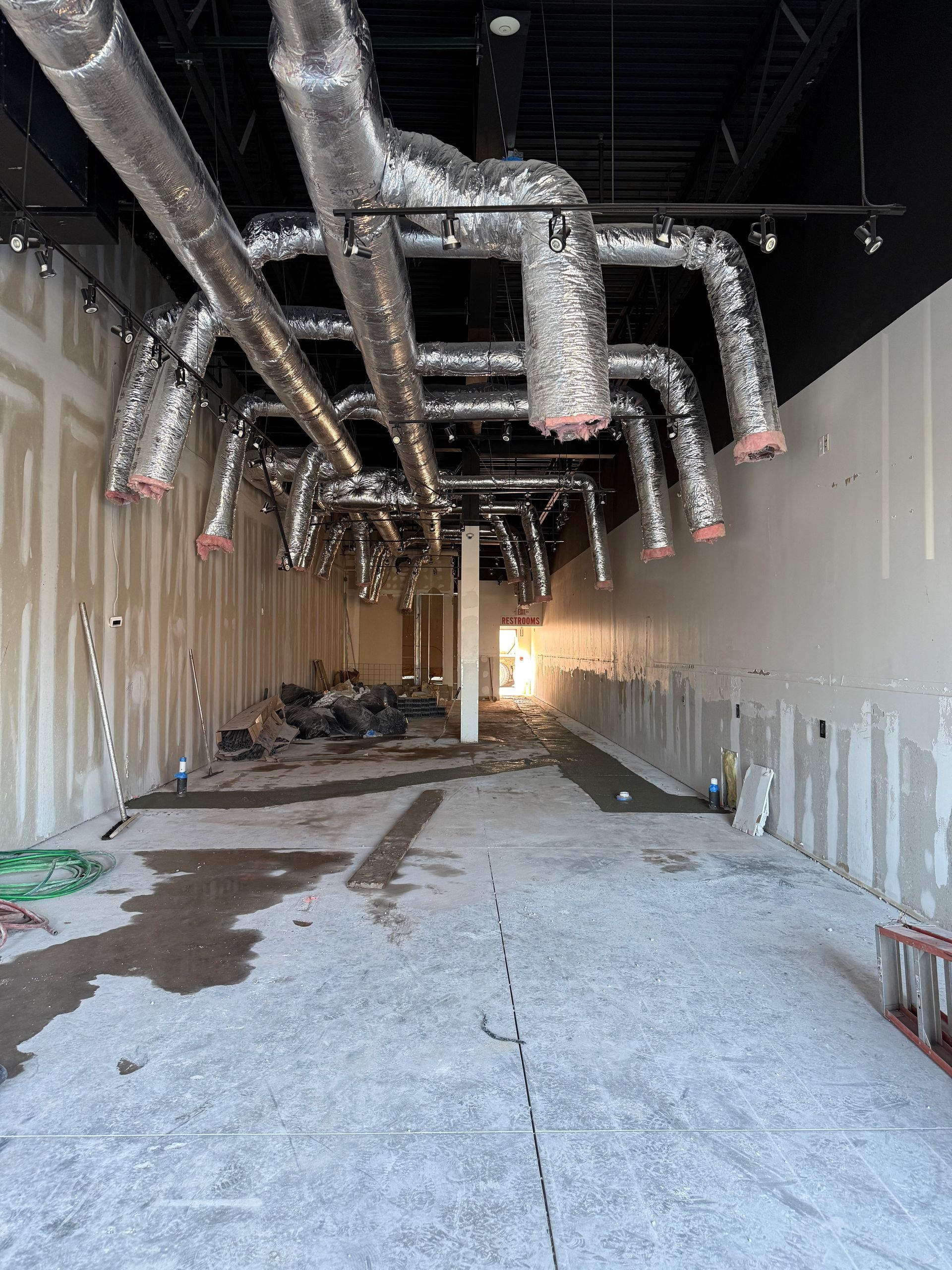 A picture of an unfinished ceiling