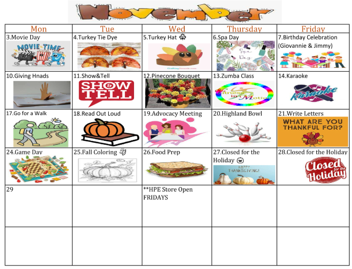 November 2025 Event Calendar