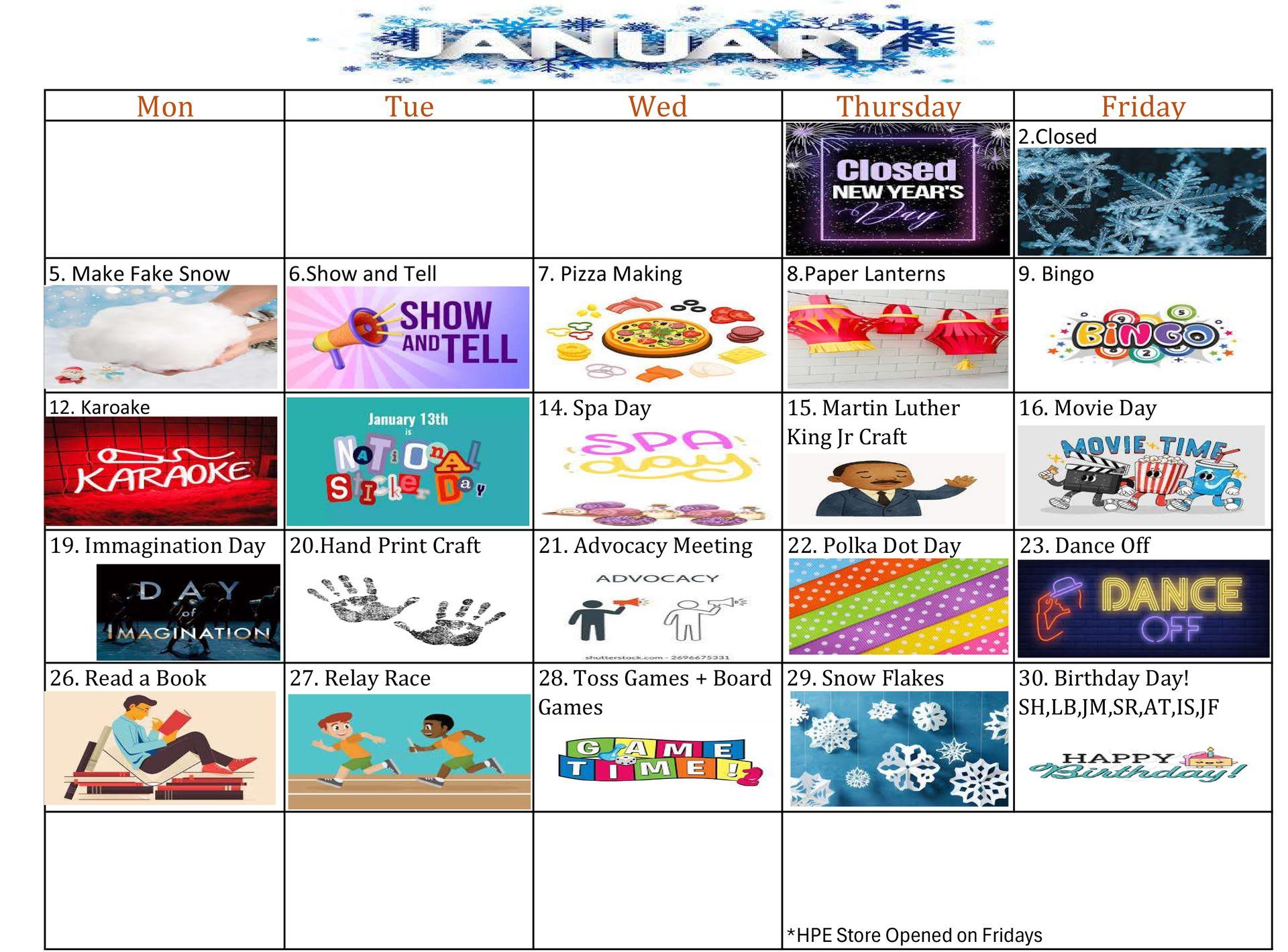 January 2026 Calendar