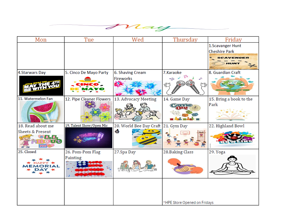 May 2026 
Collage of colorful Japanese text graphics and cartoon illustrations arranged in a grid on a white background