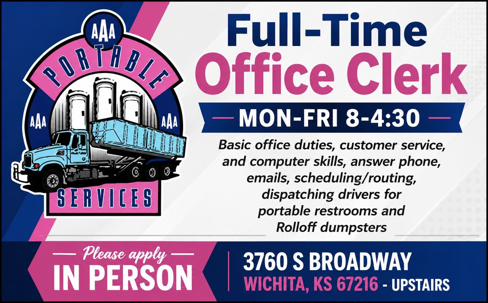 Hiring Full-Time Office Clerk