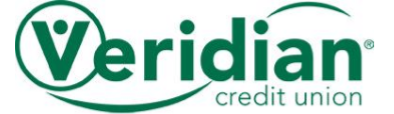 Veridian credit union logo with a green 
