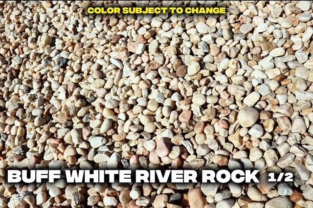 Buff white river rock gravel