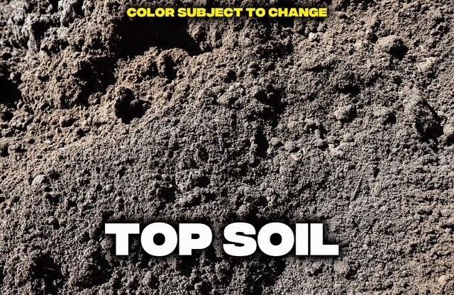 Close-up view of dark brown topsoil with text overlay
