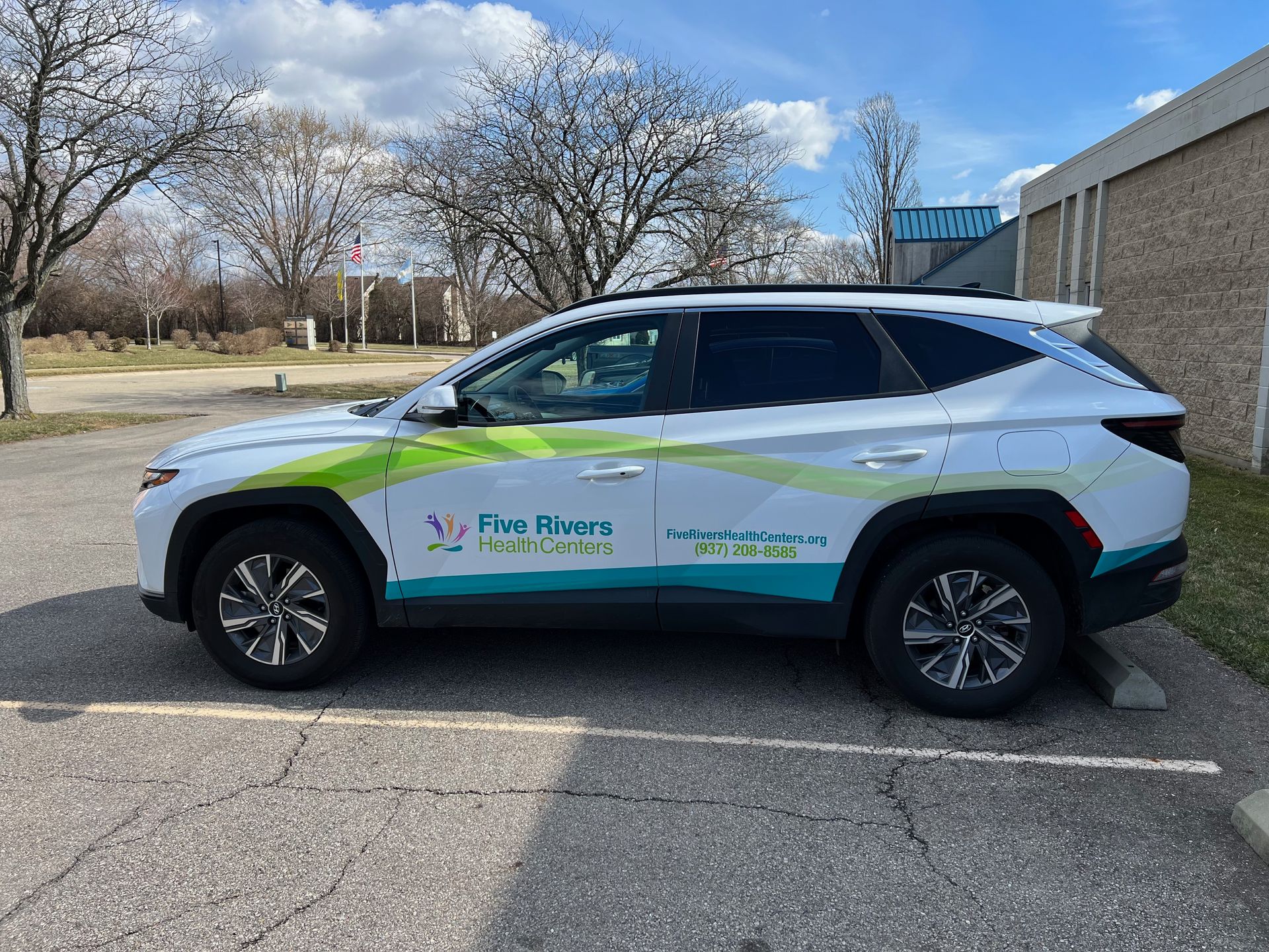 White Hyundai SUV with logo