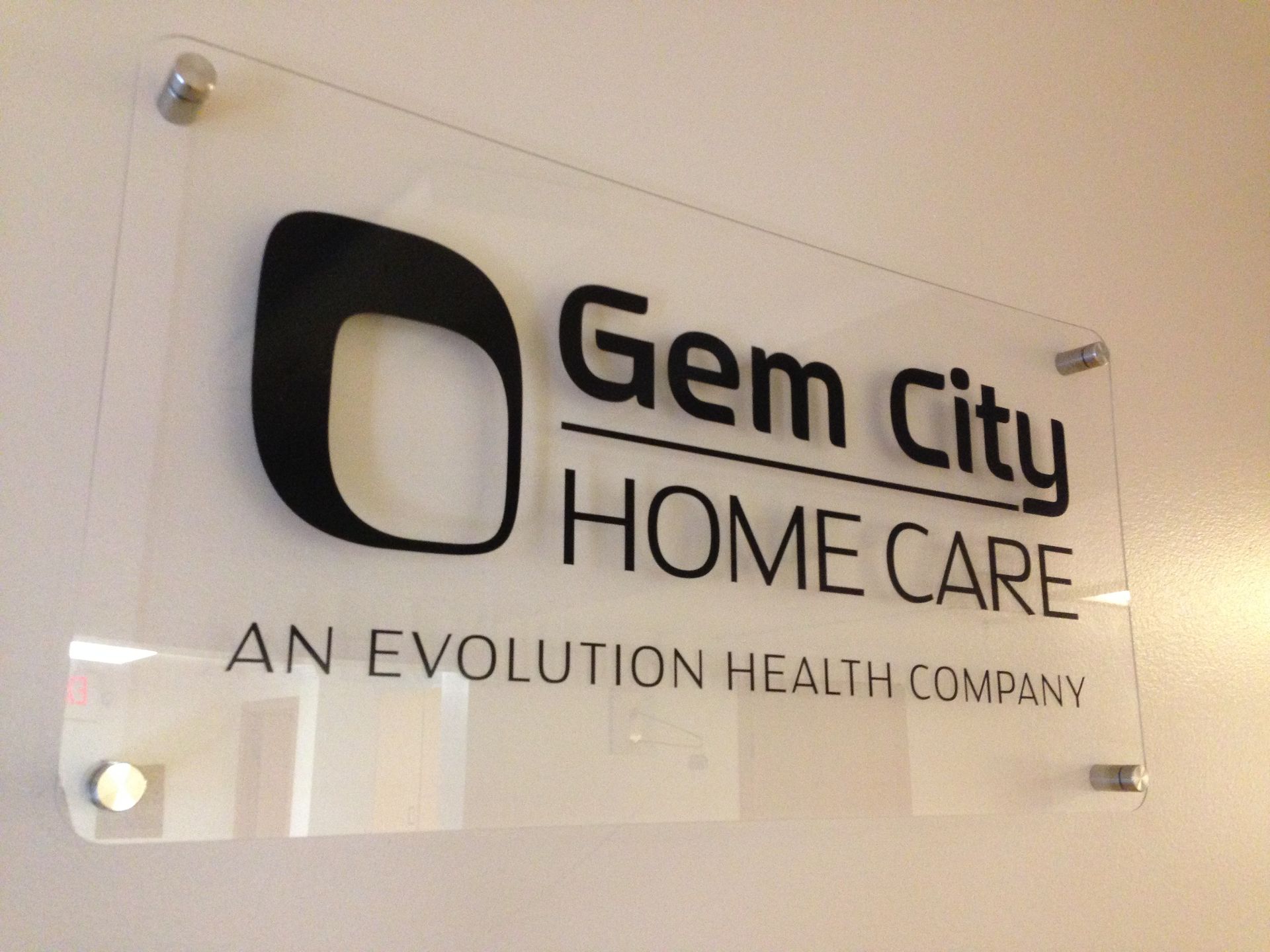 Clear acrylic sign for 