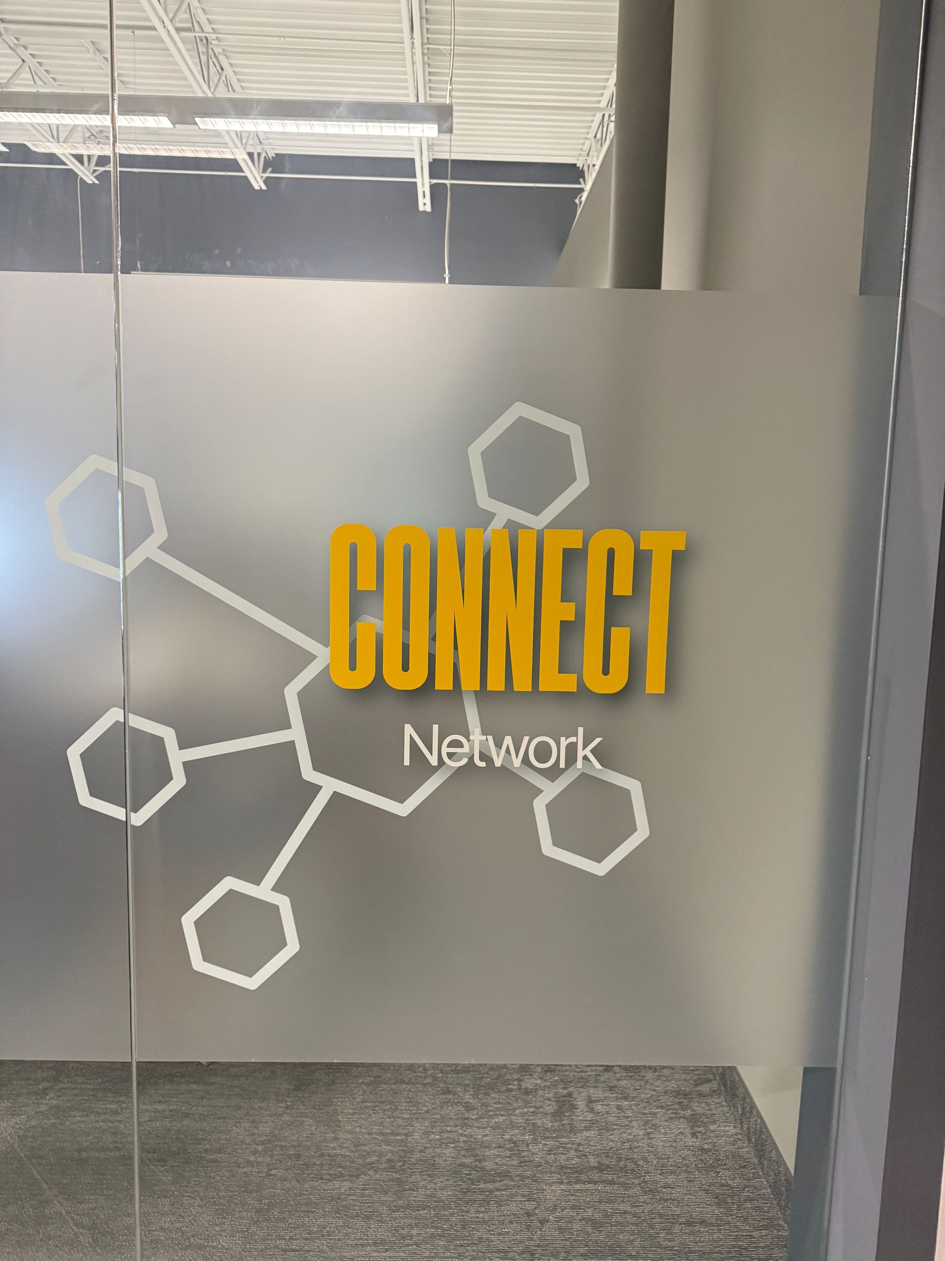 Frosted glass door with 