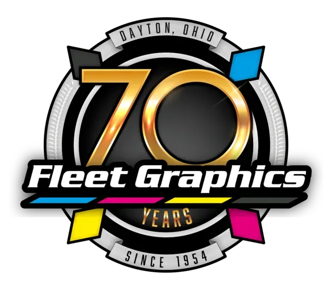 Fleet graphics logo celebrating 70 years. 