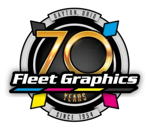 Fleet graphics logo celebrating 70 years. 