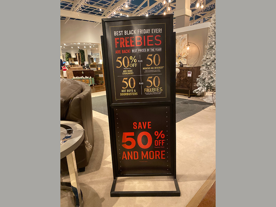 Sign in a store advertising