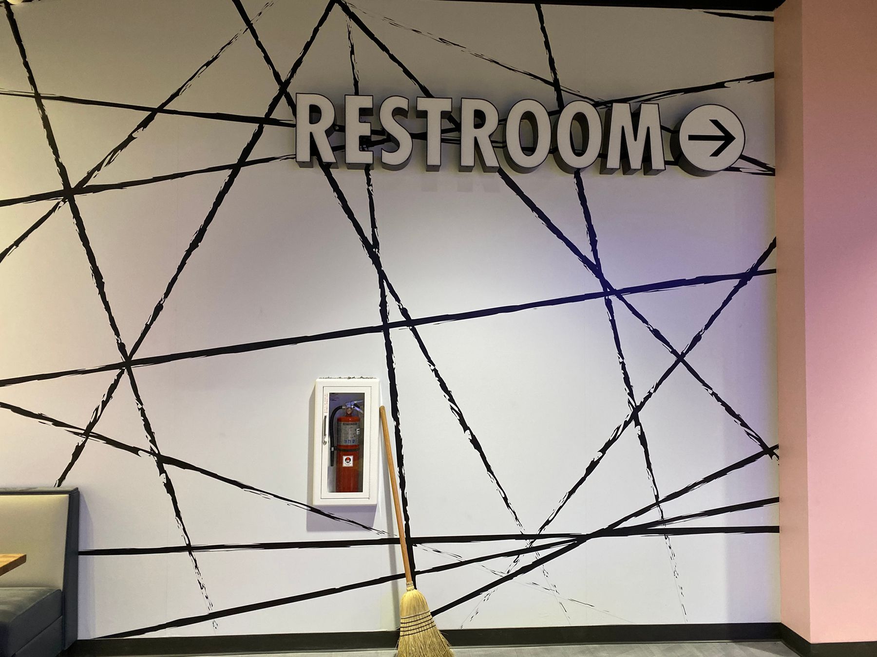 Wall with black lines,