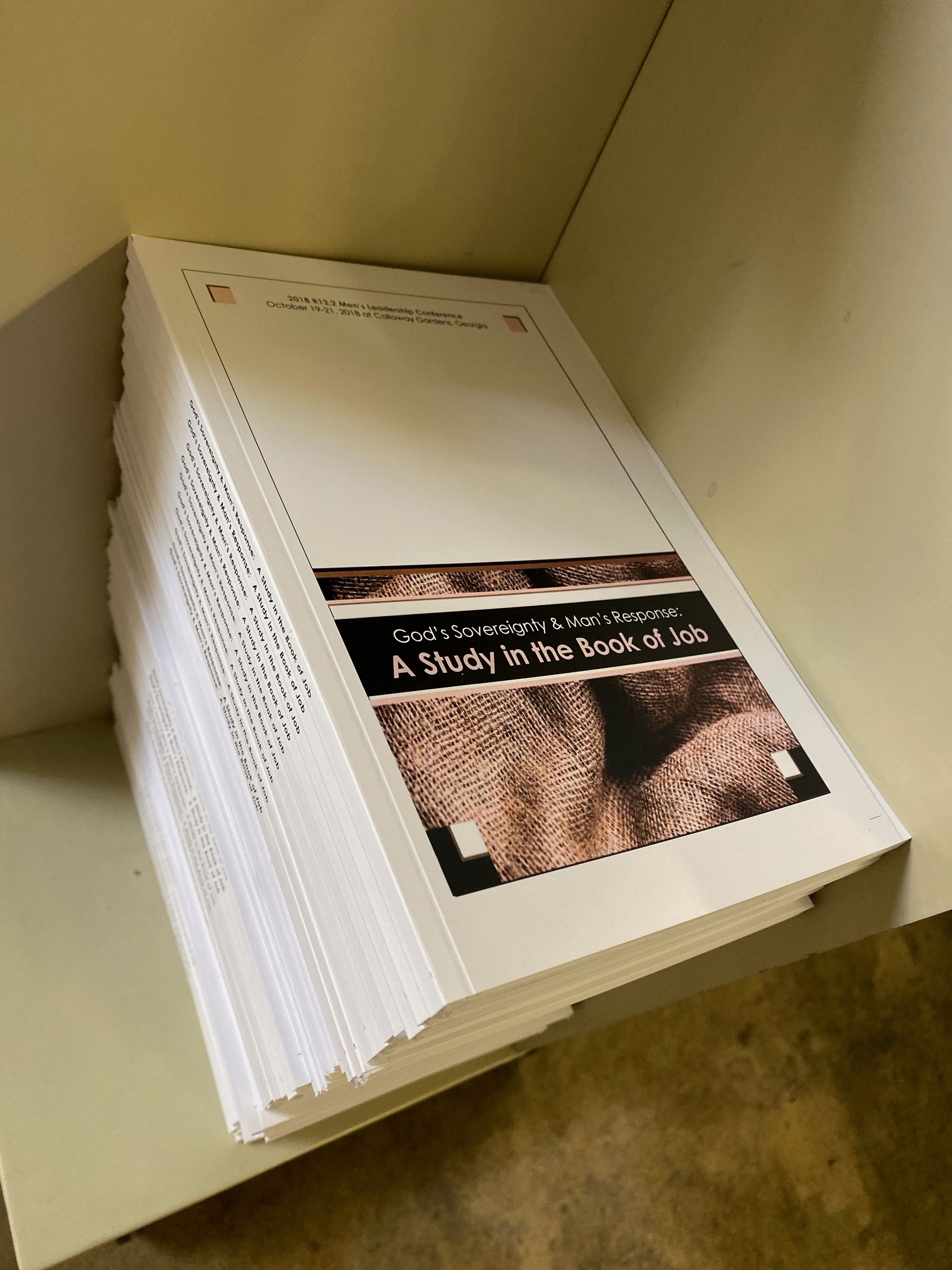 Stack of books titled 