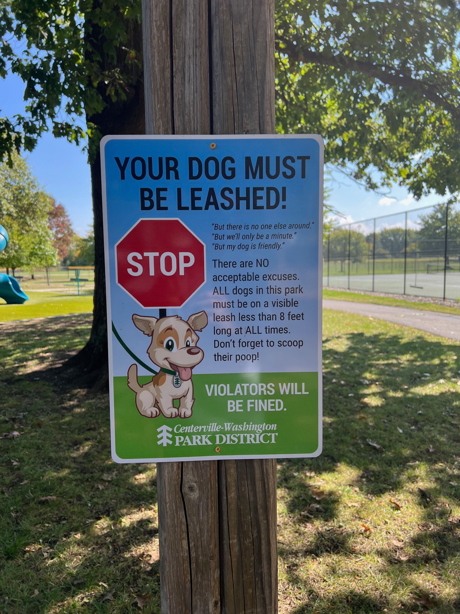 Sign on a post: 