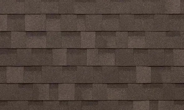 Brown asphalt shingles arranged in rows, providing roofing texture.