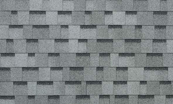 Gray asphalt shingle roof, with a staggered pattern, textured surface.