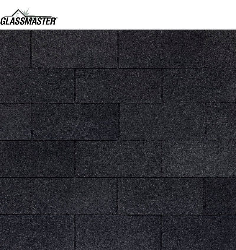 Close-up of black architectural roofing shingles.