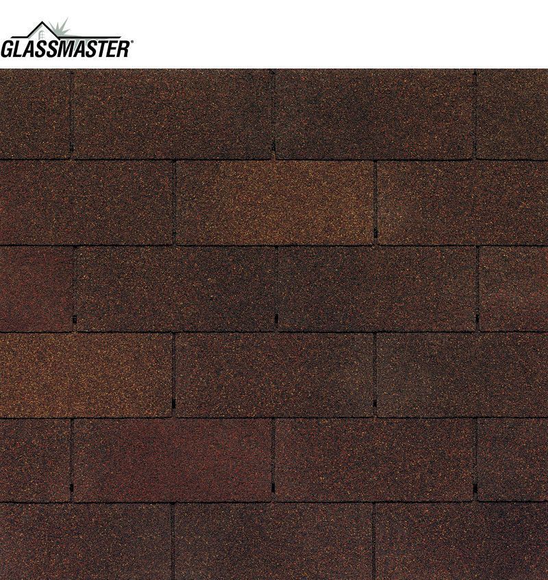 Brown asphalt roofing shingles.