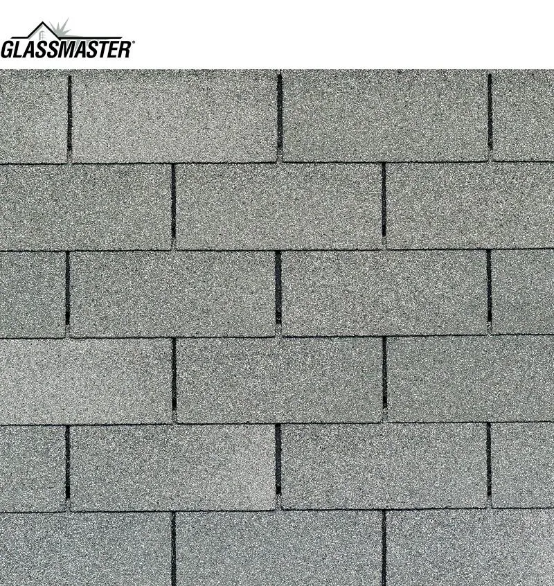 Gray asphalt roof shingles.