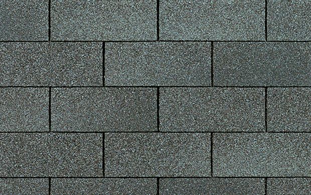 Gray asphalt roof shingles.