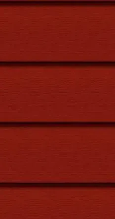 Red horizontal siding with wood grain texture.