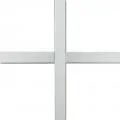 White cross on a white background.