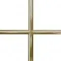 Crosshair of golden bars against a white background.