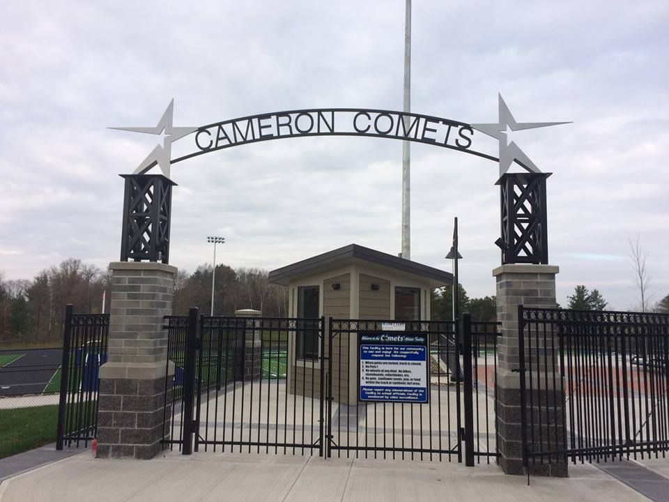 The entrance to the cameron comets baseball field