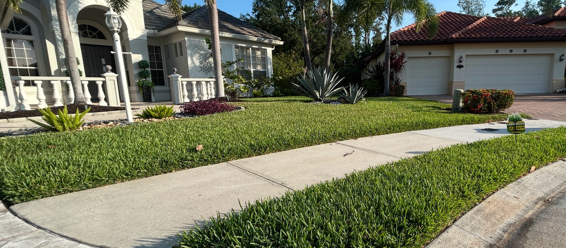 A house with a lot of green grass in front of it