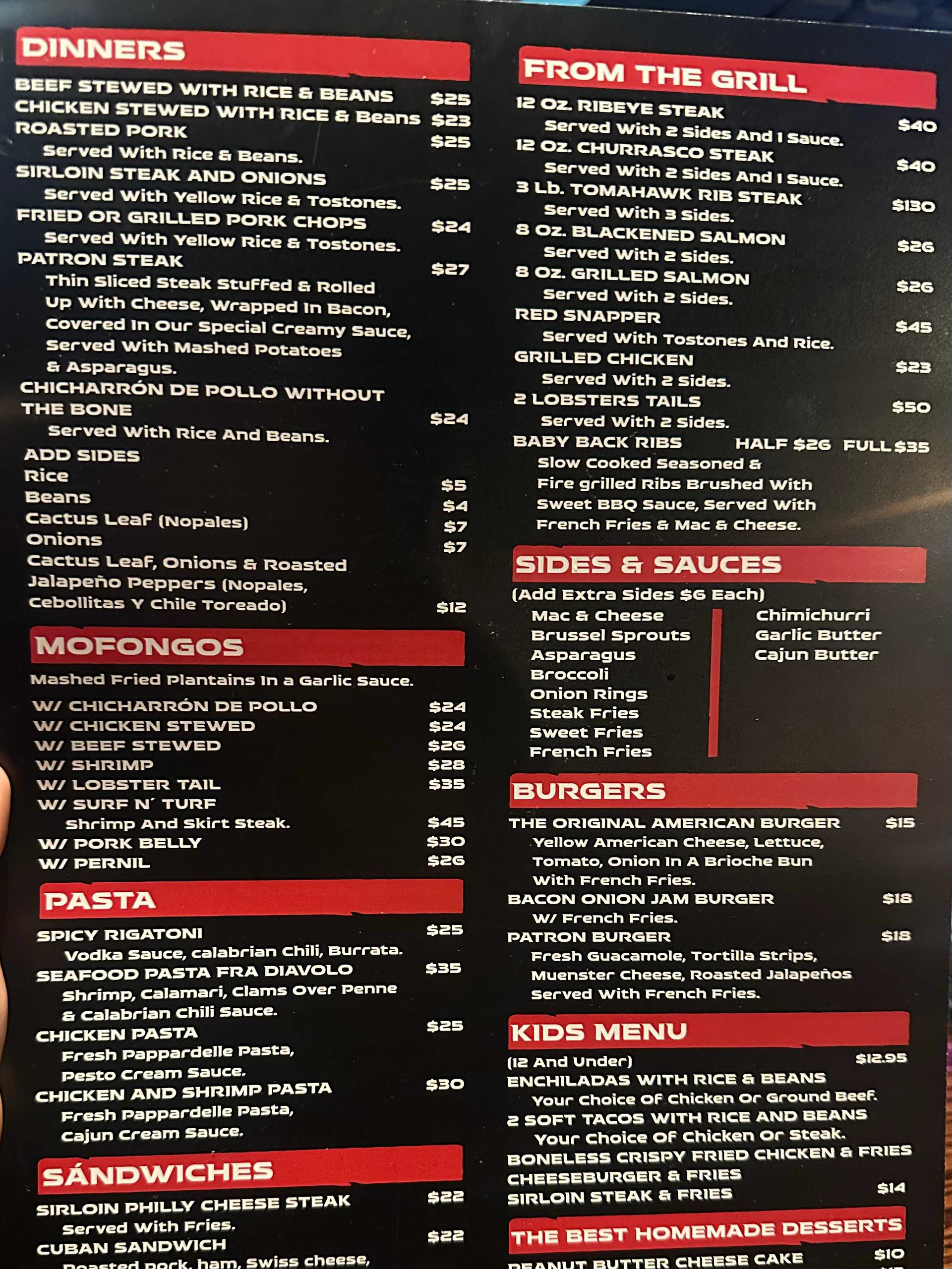 EL Patron Sports Bar & Grill Menu 2