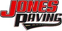 Jones Paving logo in red, black, and white with stylized bold lettering and a road graphic