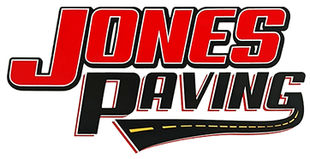 Jones Paving logo in red and black with a stylized road graphic