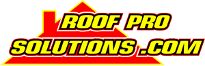 Roof Pro Solutions.com logo in red and yellow with bold italic text