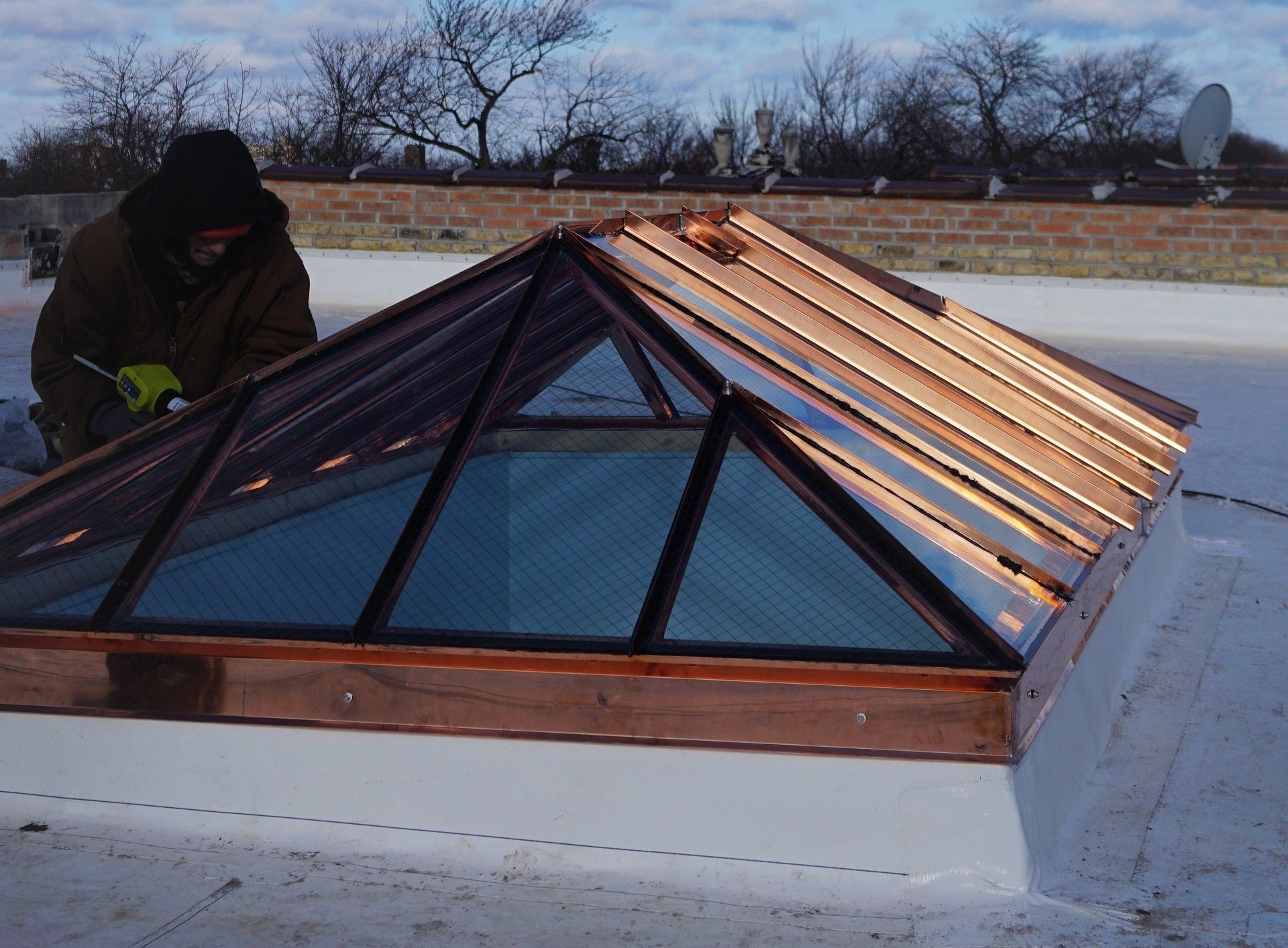 New copper skylight and dome