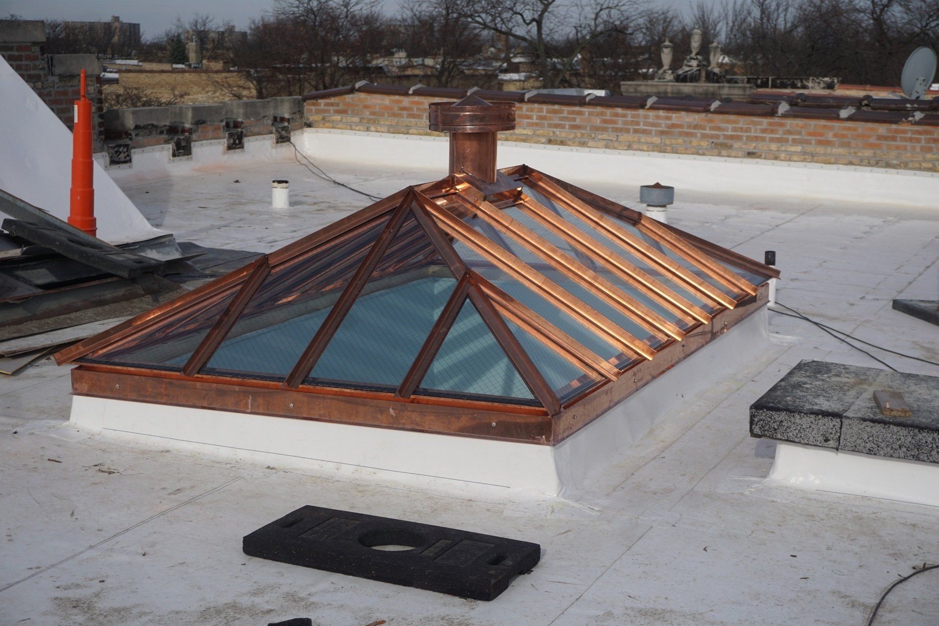 New copper skylight and dome