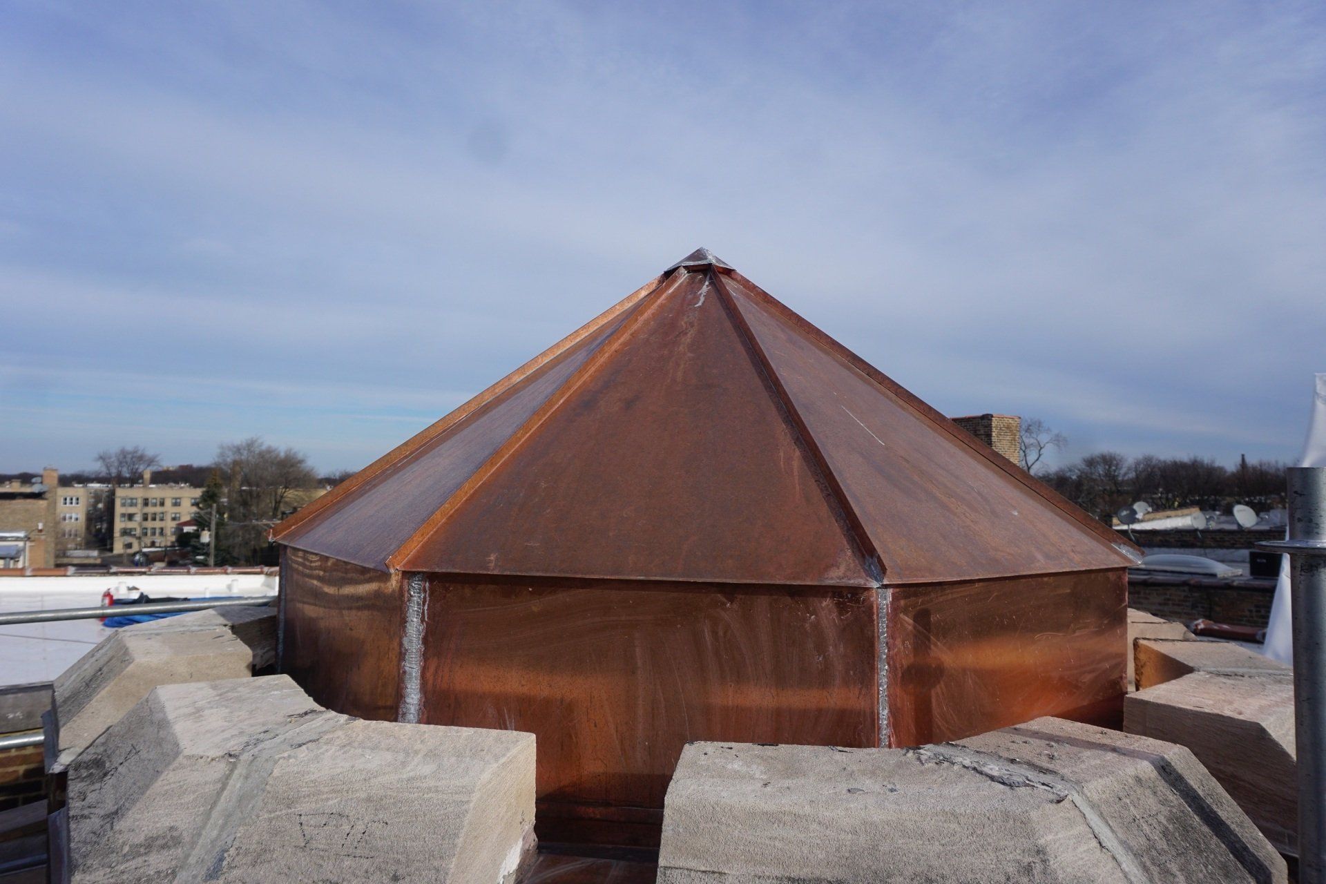 New copper skylight and dome