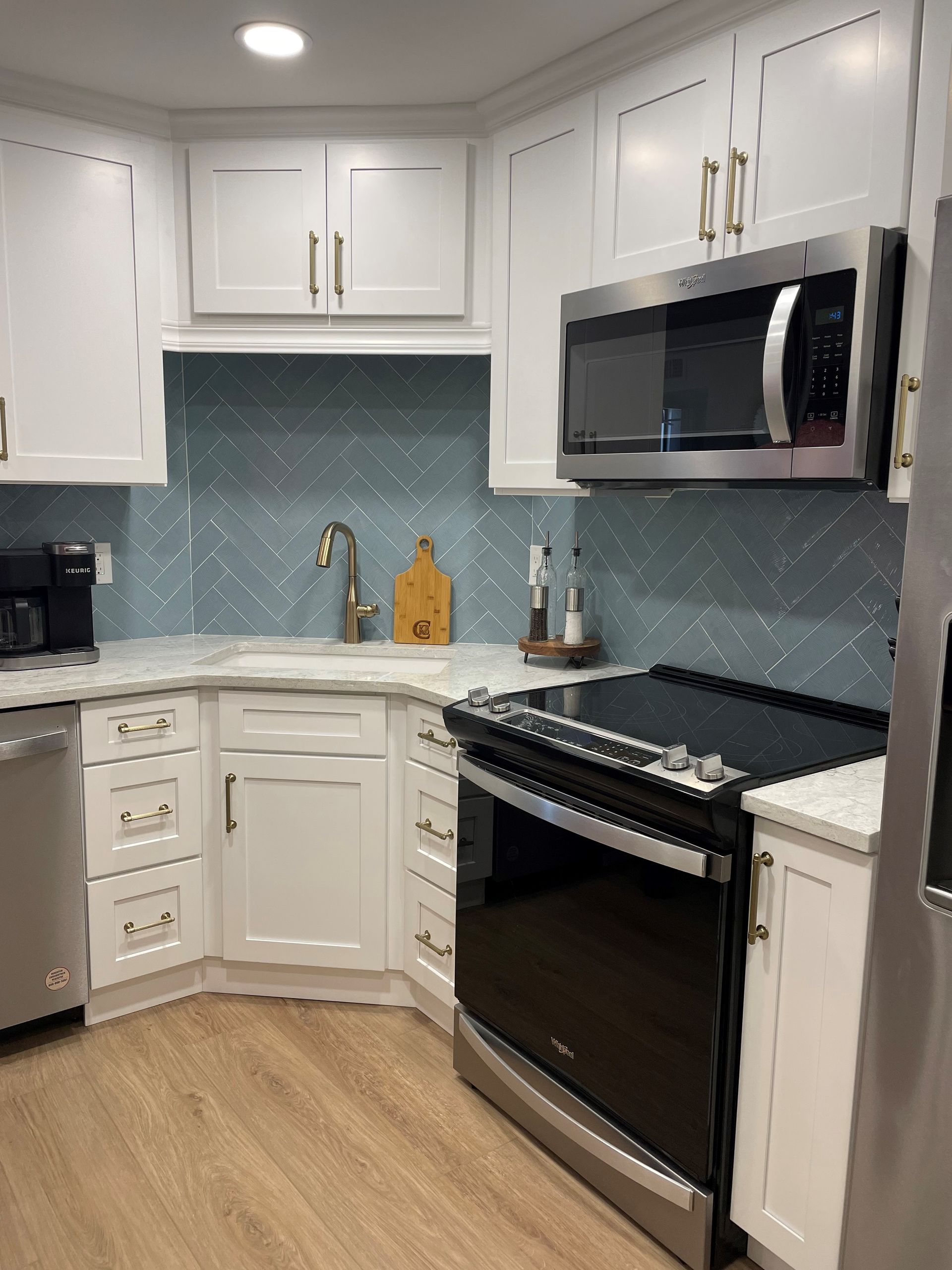 Kitchen with beautiful blue tiles