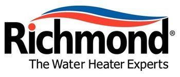 Richmond logo with red and blue swoosh and tagline “The Water Heater Experts”