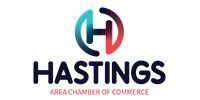 Hastings Area Chamber of Commerce logo with blue and red stylized 