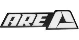 ARE A logo, black rectangular shape with white letters, stylized