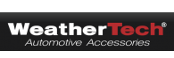 WeatherTech Automotive Accessories logo in white and red on a black rectangle.