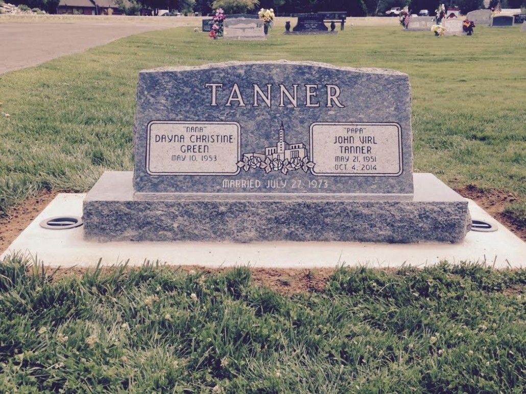 Tombstone engraved with 