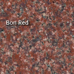 Bon Red granite, speckled with dark gray and red-brown.