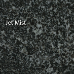 Jet Mist granite: speckled black and gray stone surface.
