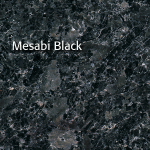 Mesabi Black granite with dark speckled patterns and a smooth texture.